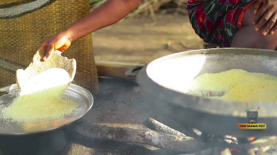 Frying of Garri - Fine Mama Pot