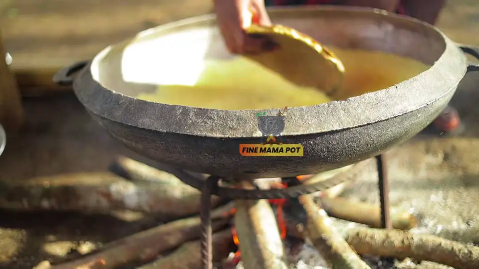 Garri Frying Process